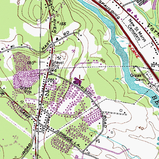 Topographic Map of Garrison School, NH