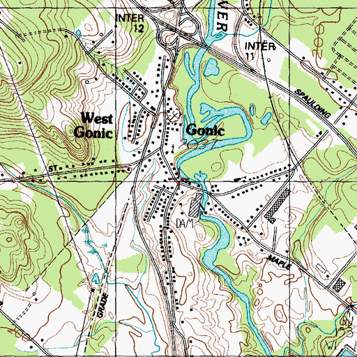 Topographic Map of Gonic Post Office, NH