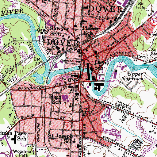Topographic Map of Greater Dover Chamber of Commerce, NH