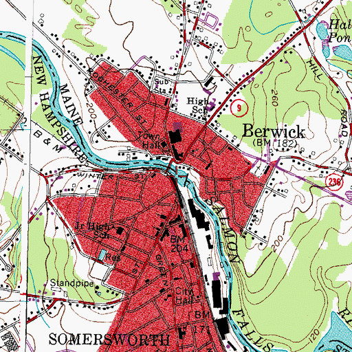 Topographic Map of Greater Somersworth Chamber of Commerce, NH