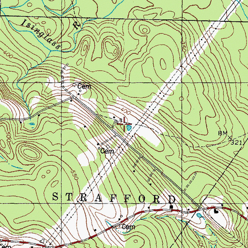 Topographic Map of Hanson Cemetery, NH