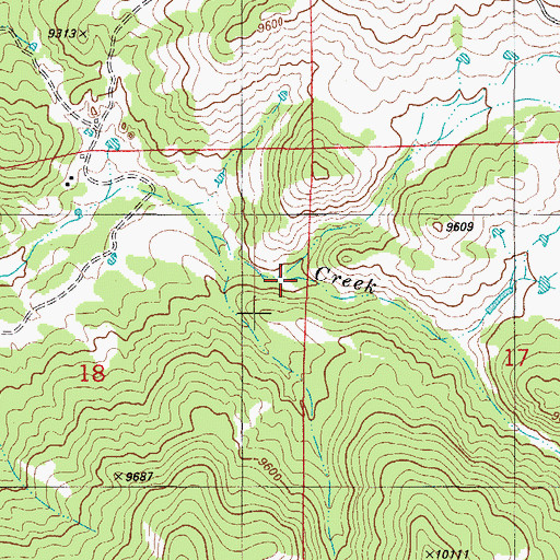 Topographic Map of Bills Creek, CO