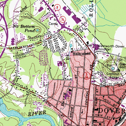 Topographic Map of Horne Street School, NH