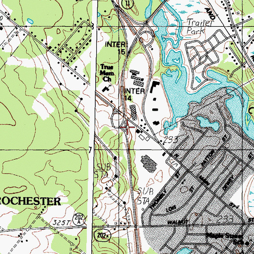 Topographic Map of Interchange 14, NH