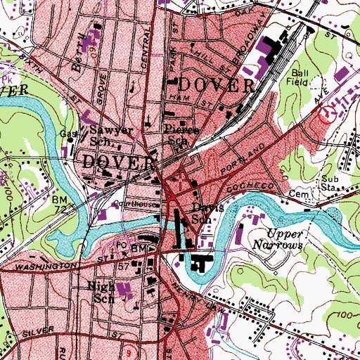 Topographic Map of Janetos Shopping Plaza Shopping Center, NH