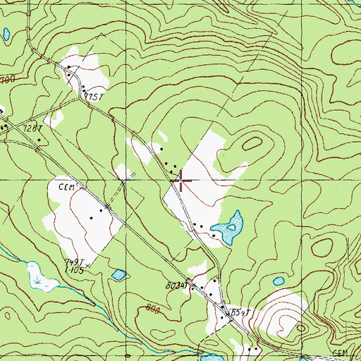 Topographic Map of Jones Cemetery, NH