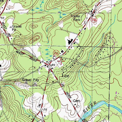 Topographic Map of Lee Hill Cemetery, NH