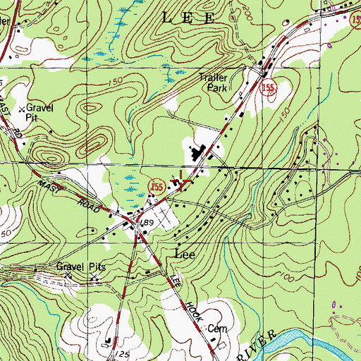 Topographic Map of Lee Congregational Church, NH