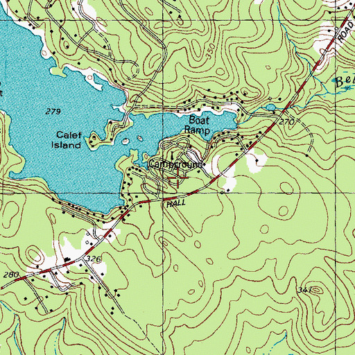 Topographic Map of Len Kay Camping Area, NH