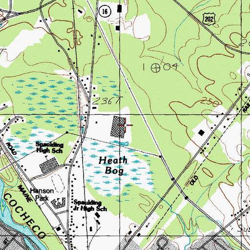 Topographic Map of Lilac Mall Shopping Center, NH
