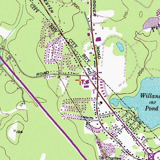 Topographic Map of Long Hill Memorial Park, NH