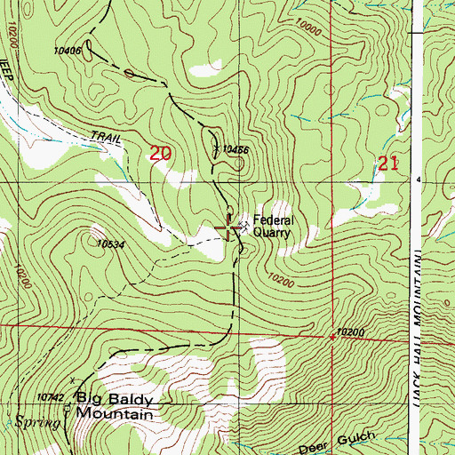 Topographic Map of Federal Quarry, CO