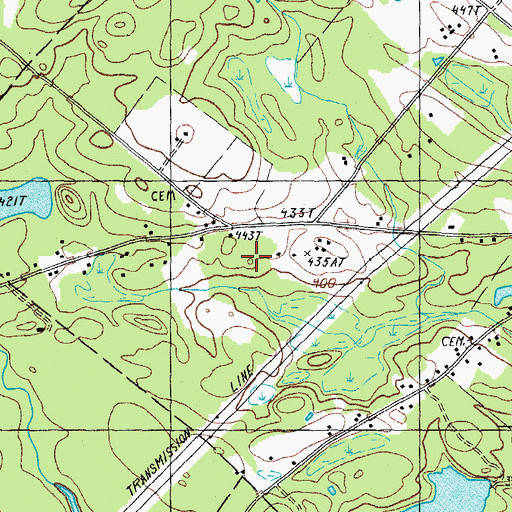 Topographic Map of Meaderboro Community Church, NH