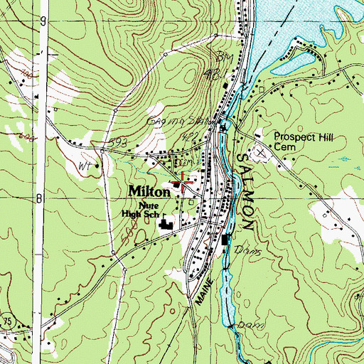 Topographic Map of Milton Elementary School, NH
