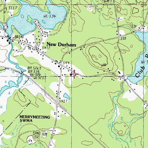 Topographic Map of New Durham Elementary School, NH