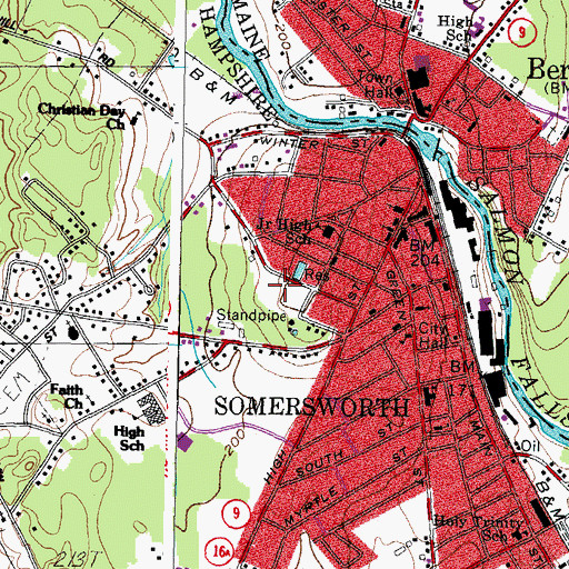 Topographic Map of Noble Pines Park, NH