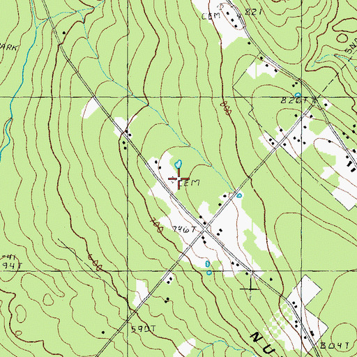 Topographic Map of Nutes Ridge Cemetery, NH