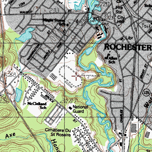 Topographic Map of Rochester Fairgrounds, NH