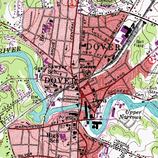 Topographic Map of Saint Charles Parish Church, NH