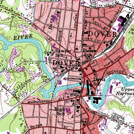 Topographic Map of Saint Marys Church, NH