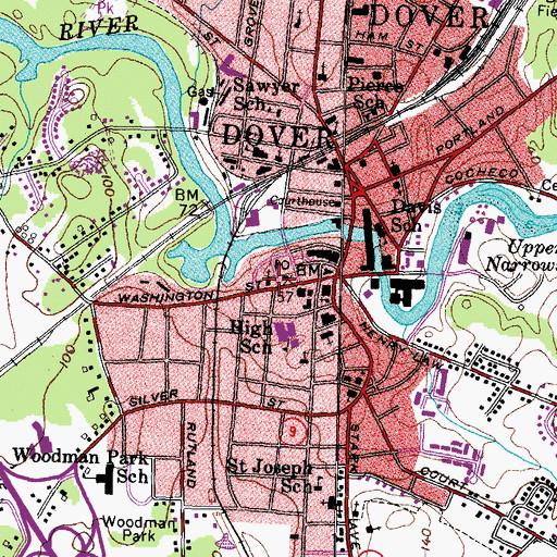 Topographic Map of Saint Thomas Episcopal Church, NH