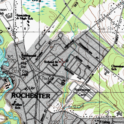 Topographic Map of School Street School, NH
