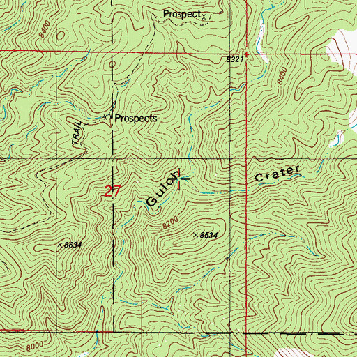 Topographic Map of Crater Gulch, CO