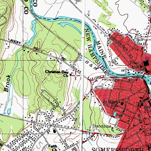 Topographic Map of Southeastern New Hampshire Christian Academy, NH