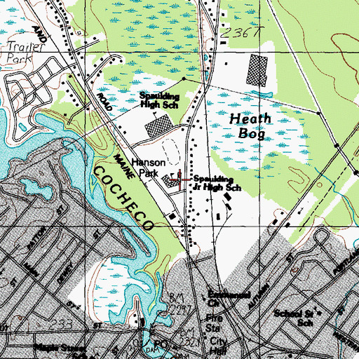 Topographic Map of Spaulding High School, NH