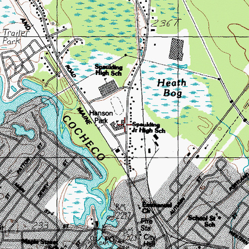 Topographic Map of Spaulding Junior High School, NH