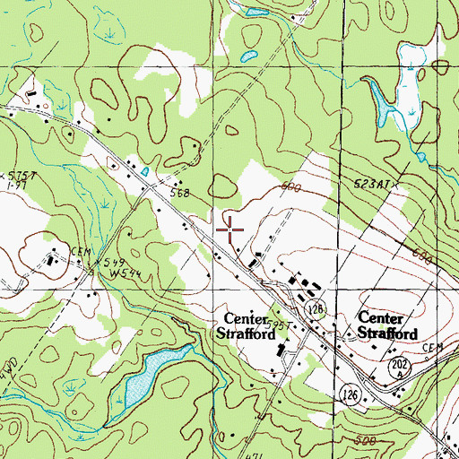 Topographic Map of Strafford Post Office, NH