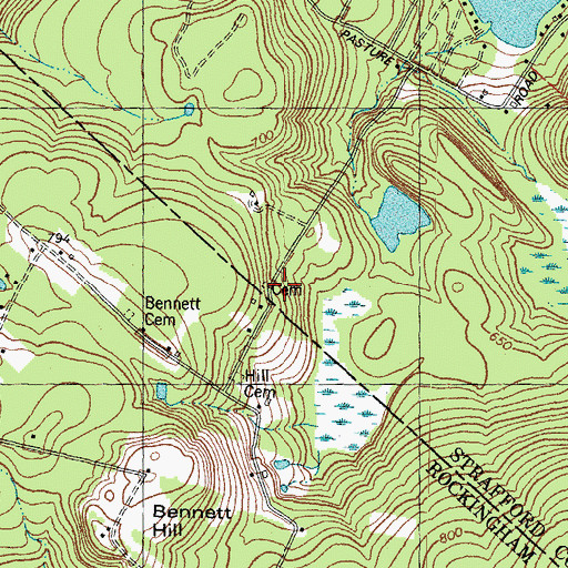Topographic Map of Tasker Cemetery, NH