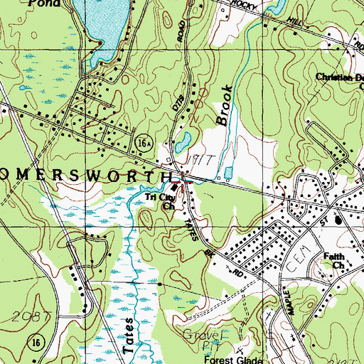 Topographic Map of Tri City Church, NH