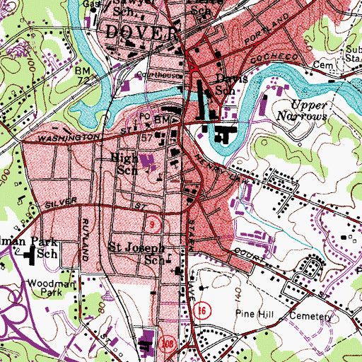 Topographic Map of Tuttle Square, NH