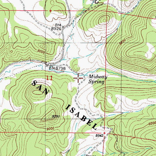 Topographic Map of Midway Spring, CO