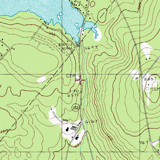 Topographic Map of Wentworth Cemetery, NH