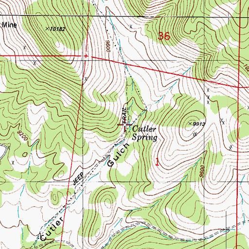 Topographic Map of Cutler Spring, CO