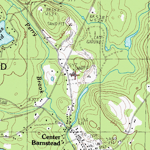 Topographic Map of Barnstead Elementary School, NH