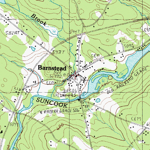 Topographic Map of Barnstead Post Office, NH