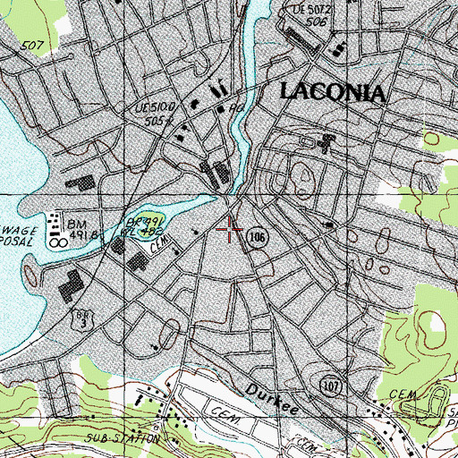 Topographic Map of Belknap County Courthouse, NH