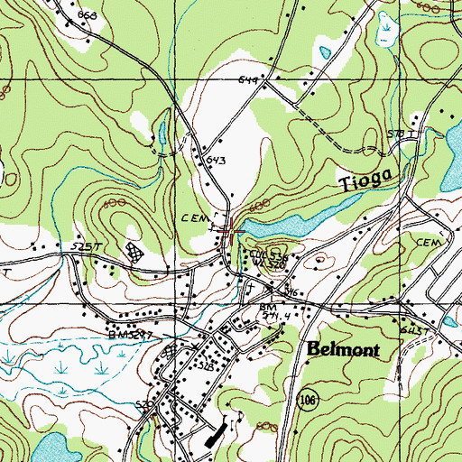 Topographic Map of Belmont Baptist Church, NH