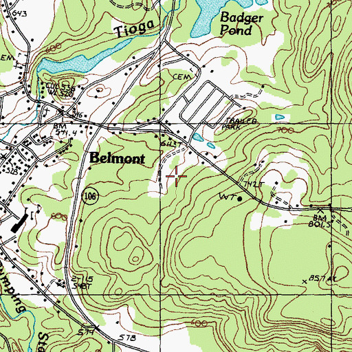 Topographic Map of Belmont Elementary School, NH