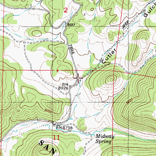 Topographic Map of Cutler Gulch, CO
