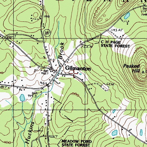 Topographic Map of Center Congregational Church, NH