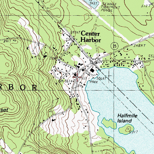 Topographic Map of Center Harbor Post Office, NH
