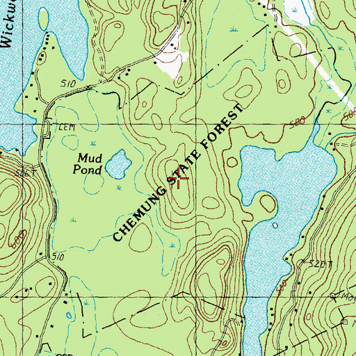 Topographic Map of Chemung State Forest, NH