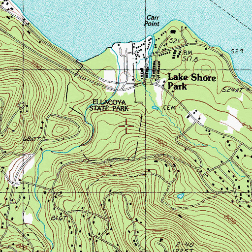 Topographic Map of Ellacoya State Park, NH
