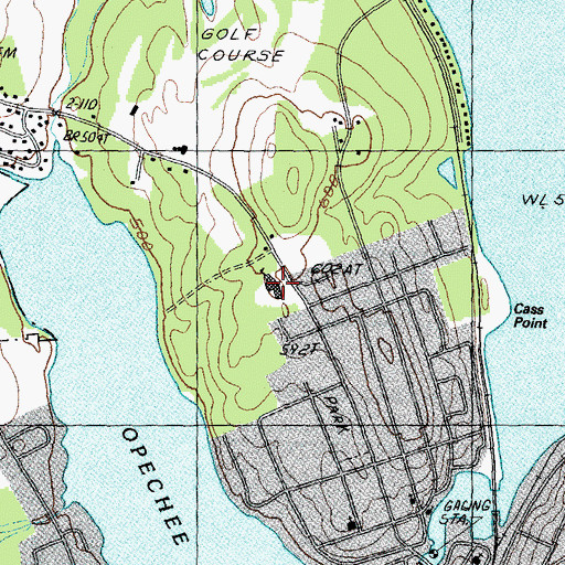 Topographic Map of Elm Street School, NH