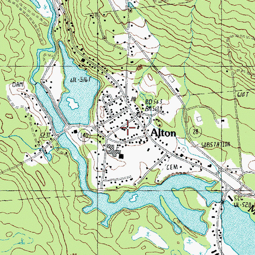 Topographic Map of First Congregational Church, NH