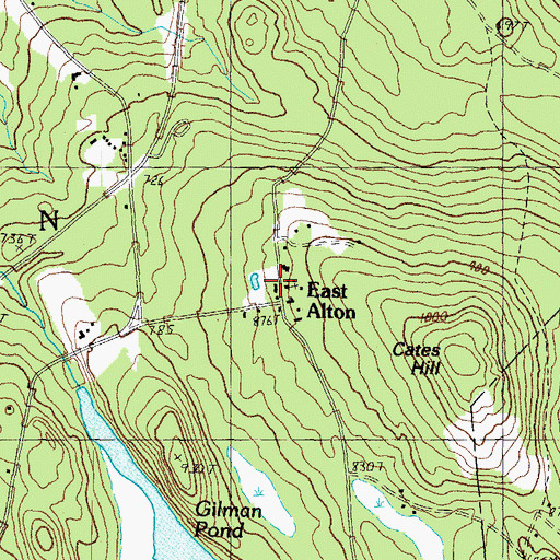 Topographic Map of First Freewill Baptist Church, NH